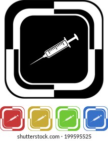 Injection button mosaic square retro colors