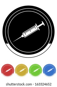 Injection button retro colors