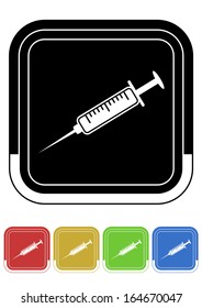 Injection button retro colors square