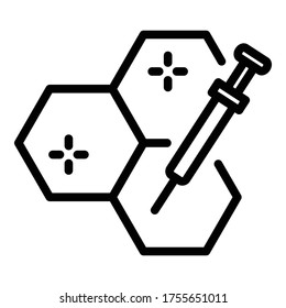 Injection cells icon. Outline injection cells vector icon for web design isolated on white background