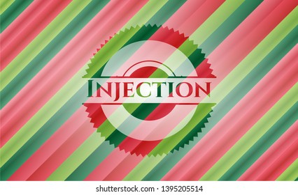 Injection christmas style emblem. Vector Illustration. Detailed.