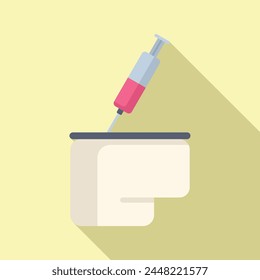 Injection filling tank icon flat vector. Refill cartridge. Delete ink warming