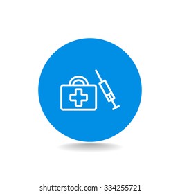 an injection first aid kit icon