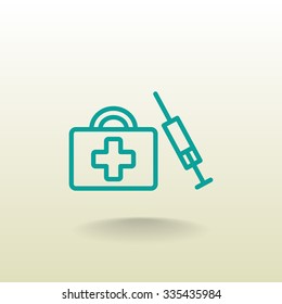 an injection first aid kit icon