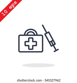 an injection first aid kit icon
