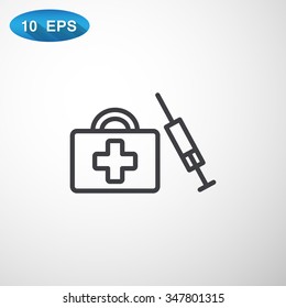 an injection first aid kit icon