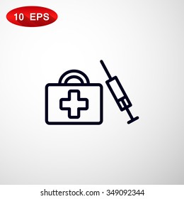 an injection first aid kit icon