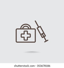 an injection first aid kit icon