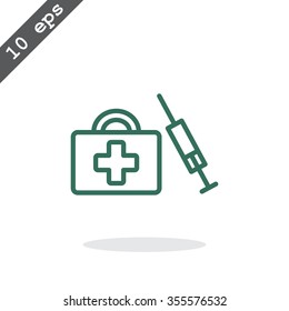 an injection first aid kit icon