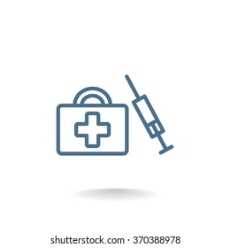 an injection first aid kit icon