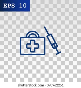 an injection first aid kit icon
