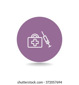 an injection first aid kit icon