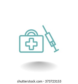 an injection first aid kit icon
