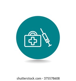 an injection first aid kit icon