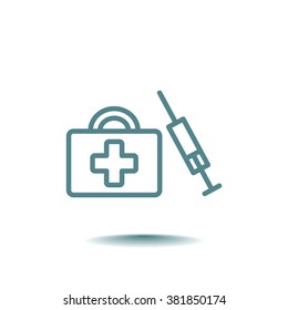 an injection first aid kit icon