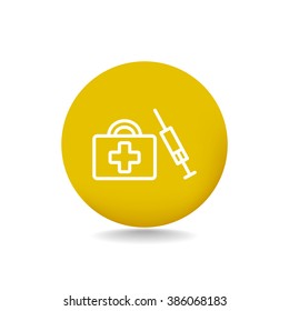 an injection first aid kit icon