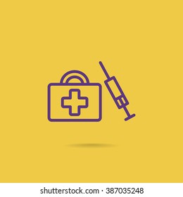 an injection first aid kit icon
