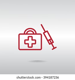 an injection first aid kit icon