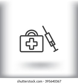 an injection first aid kit icon