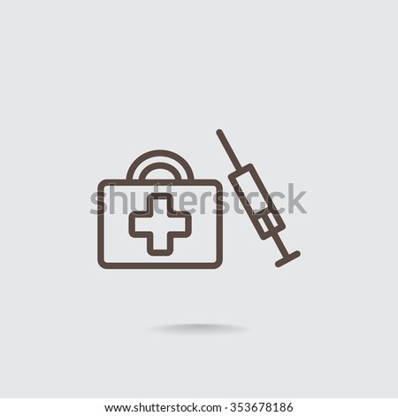 an injection first aid kit icon
