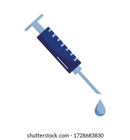 Injection flat style icon design of Medical care health and emergency theme Vector illustration