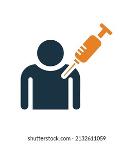 Injection, get vaccinated icon. Simple editable vector graphics.