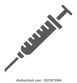 Injection glyph icon, stomatology and anesthsia, syringe sign vector graphics, a solid pattern on a white background, eps 10.