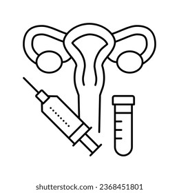 injection gynecology treatment line icon vector. injection gynecology treatment sign. isolated contour symbol black illustration