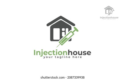 Injection house logo design. vector