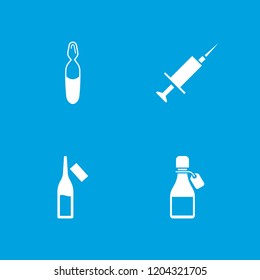 Injection icon. collection of 4 injection filled icons such as ampoule. editable injection icons for web and mobile.