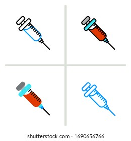 Injection icon. Graphic element illustration with different style on white background. Vector Illustration. 