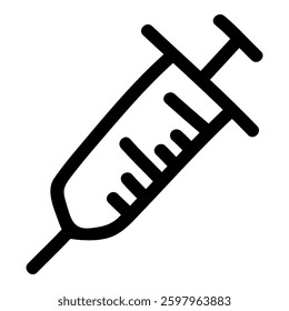 Injection icon in line style. Injection icon in hand drawn style