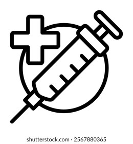 Injection Icon Lineal Style Vector Illustration