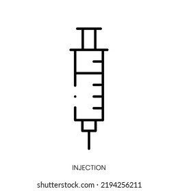 icono de inyección. Signo de estilo lineal aislado en fondo blanco. Ilustración del vector
