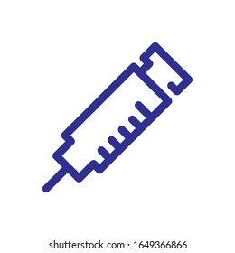 injection icon over white background, thick line style, vector illustration