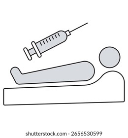 Ícone de injeção, Injeções seguras e eficazes para melhor saúde, Soluções de injeção confiáveis Precision Care, vetor
