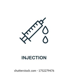Symbol für die Injektion. Einfaches Element aus der Kosmetologie-Kollektion. Kreatives Injektionssymbol für Webdesign, Vorlagen, Infografiken und mehr