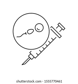 Injection icon. Simple line, outline vector of artificial insemination icons for ui and ux, website or mobile application