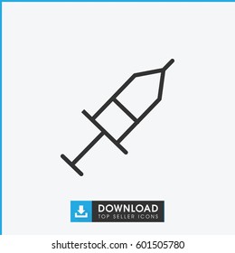 injection icon. simple outline injection vector icon. on white background.