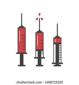 Injection icon vector, dope, vaccine icon isolated on white background