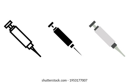 injection icon, injection vector, icon for hospital with various styles