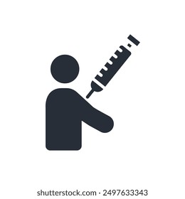 injection icon. vector.Editable stroke.linear style sign for use web design,logo.Symbol illustration.