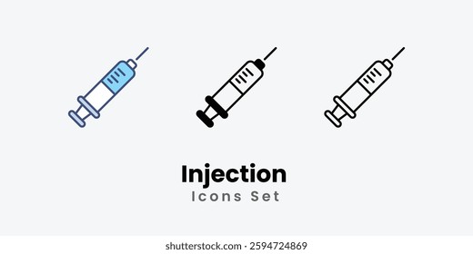Injection icons vector set stock illustration.