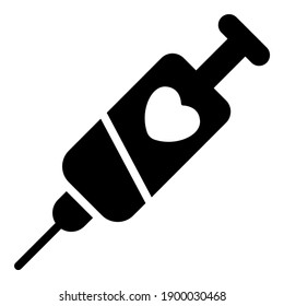 inyección, icono negro vectorial de inmunización