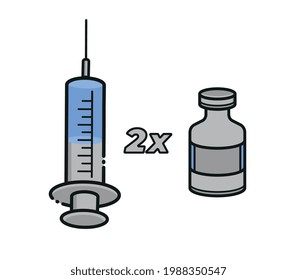 INJECTION WITH INFORMATION OF TWO VACCINE DOSES