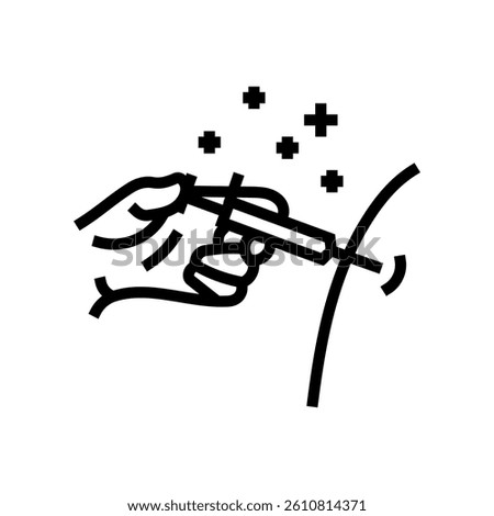 injection into arm immunization line icon vector. injection into arm immunization sign. isolated contour symbol black illustration