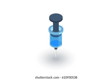 injection isometric flat icon. 3d vector colorful illustration. Pictogram isolated on white background