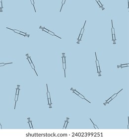 Injection line art seamless pattern. Suitable for backgrounds, wallpapers, fabrics, textiles, wrapping papers, printed materials, and many more. Editable vector.