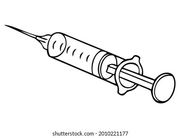 injection line vector illustration,isolated on white background,top view