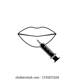 vector de icono del labio de inyección. signo del labio de inyección. ilustración de símbolo de contorno aislado